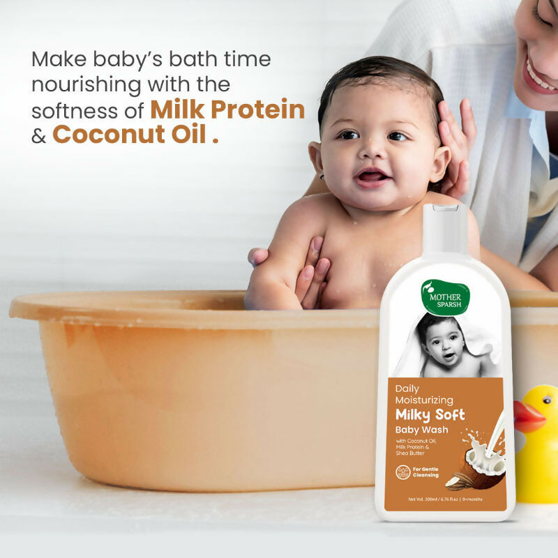Mother Sparsh Daily Moisturising Milky Soft Baby Wash | Grocsy