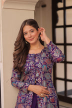 Prazu Fashion Violet Vichitra Silk Lehenga With Blouse | Grocsy