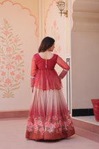 Prazu Fashion Gajri Chiffon With Beads Embroidered Work Lehenga | Grocsy