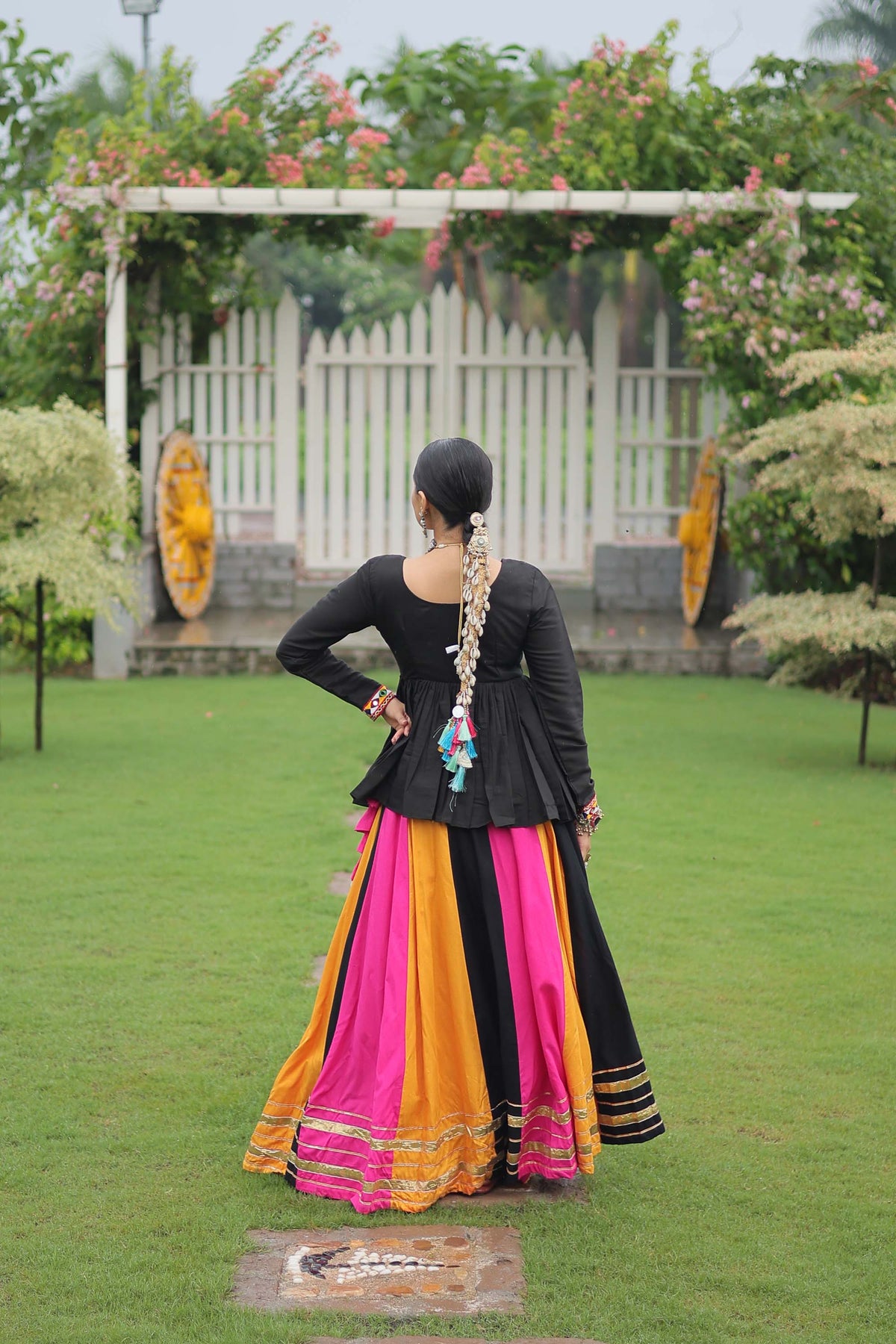 Lorenvalley Fashion Multicolor Rayon with Attractive Gota-Patti Lace Lehenga Choli | Grocsy