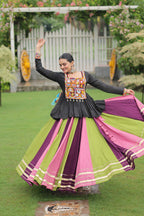 Lorenvalley Fashion Multicolor Rayon with Attractive Gota-Patti Lace Lehenga Choli | Grocsy