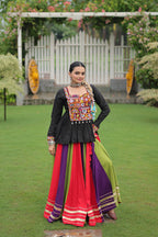 Lorenvalley Fashion Multicolor Rayon with Attractive Gota-Patti Lace Lehenga Choli | Grocsy