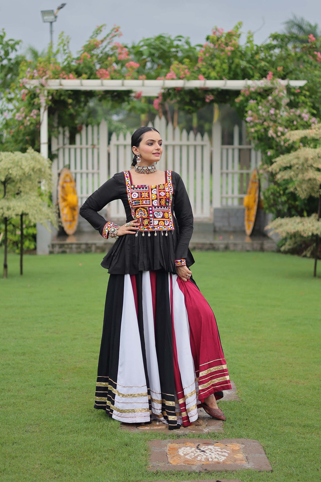 Lorenvalley Fashion Multicolor Rayon with Attractive Gota-Patti Lace Lehenga Choli | Grocsy