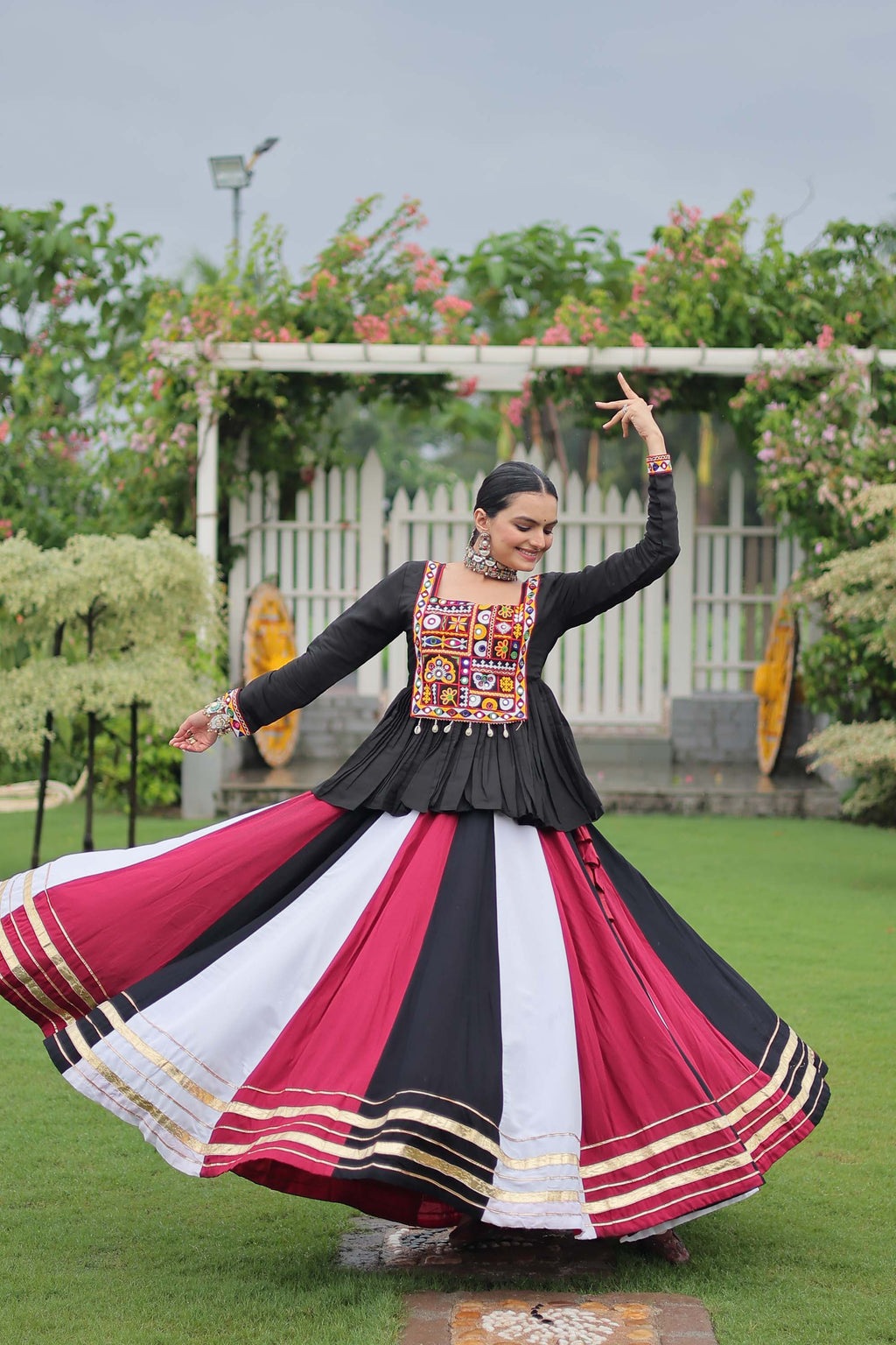 Lorenvalley Fashion Multicolor Rayon with Attractive Gota-Patti Lace Lehenga Choli | Grocsy