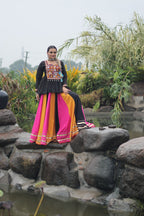 Prazu Fashion Black Reyon Attractive Gota-Patti Lace Lehenga With Top For Navaratri | Grocsy