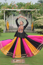 Prazu Fashion Black Reyon Attractive Gota-Patti Lace Lehenga With Top For Navaratri | Grocsy