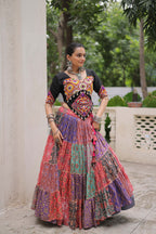 Lorenvalley Fashion Multicolor Cotton Print with With Gotta lace Work Lehenga Choli | Grocsy