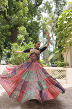 Lorenvalley Fashion Multicolor Cotton Print with With Gotta lace Work Lehenga Choli | Grocsy