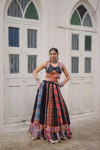 Prazu Fashion Black Georgette Print With Gamthi Work Navratri Lehenga | Grocsy