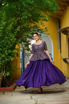 Prazu Fashion Violet Fendy Silk Embroidered Designer Lehenga | Grocsy
