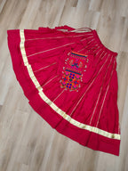 Lorenvalley Fashion Pink Roman Silk with Attractive Gota-Patti Lace Lehenga Choli | Grocsy