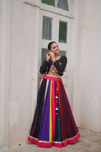 Prazu Fashion Black Roman With Gamthi Embroidered Lehenga For Navratri | Grocsy