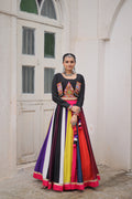 Prazu Fashion Black Roman With Gamthi Embroidered Lehenga For Navratri | Grocsy