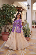 Prazu Fashion Purple Cosmos Weaving Jacquard Designer Lehenga | Grocsy