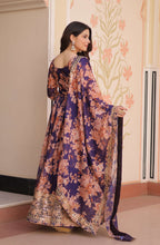 Vedant Vastram Russian Silk Embroidery & Sequence Work Stitched Ethnic Gown-Purple | Grocsy