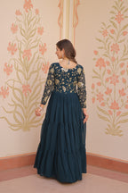 Prazu Fashion Rama Georgette Embroidered Designer Gown | Grocsy
