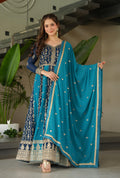 Vedant Vastram Georgette Embroidery & Sequence Work Stitched Ethnic Gown-Rama | Grocsy