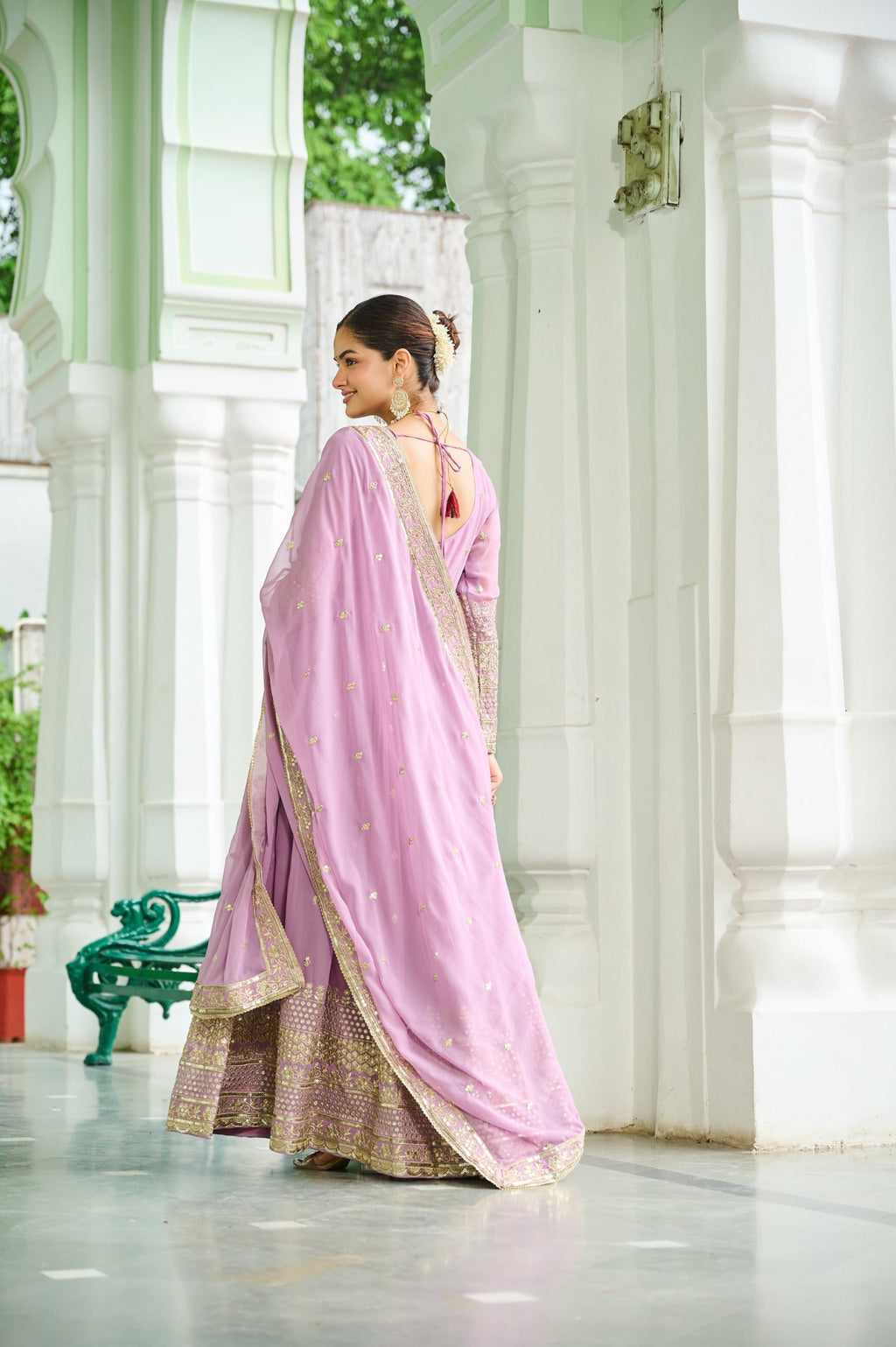 Prazu Fashion Sky Georgette Embroidered Gown With Dupatta | Grocsy