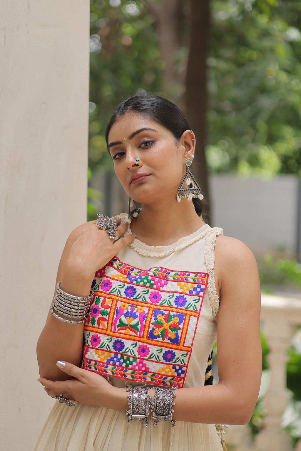 Prazu Fashion Off White Kora Cotton With Multi Thread Embroidered Work Gown | Grocsy