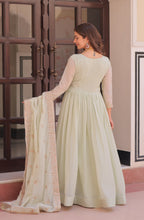 Vedant Vastram Georgette Embroidery & Sequence Work Stitched Ethnic Gown-Pista | Grocsy