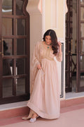Prazu Fashion Cream Georgette With Beads & Sequins Embroidered Gown With Dupatta | Grocsy