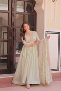 Prazu Fashion Pista Georgette With Beads & Sequins Embroidered Gown With Dupatta | Grocsy