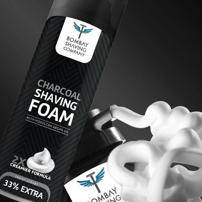 Bombay Shaving Company Charcoal Shaving Foam with Moroccan Argan Oil | Grocsy