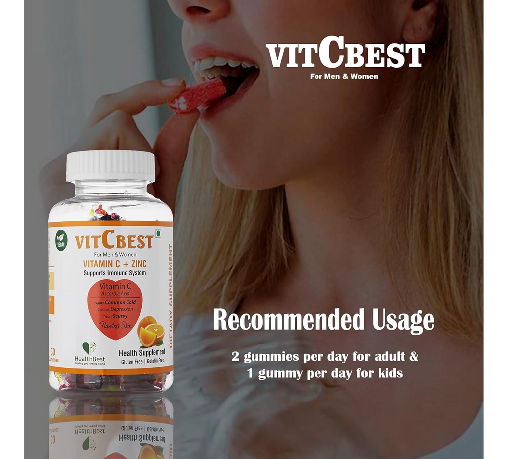 HealthBest VitCbest Vitamin C + Zinc Gummies | Grocsy