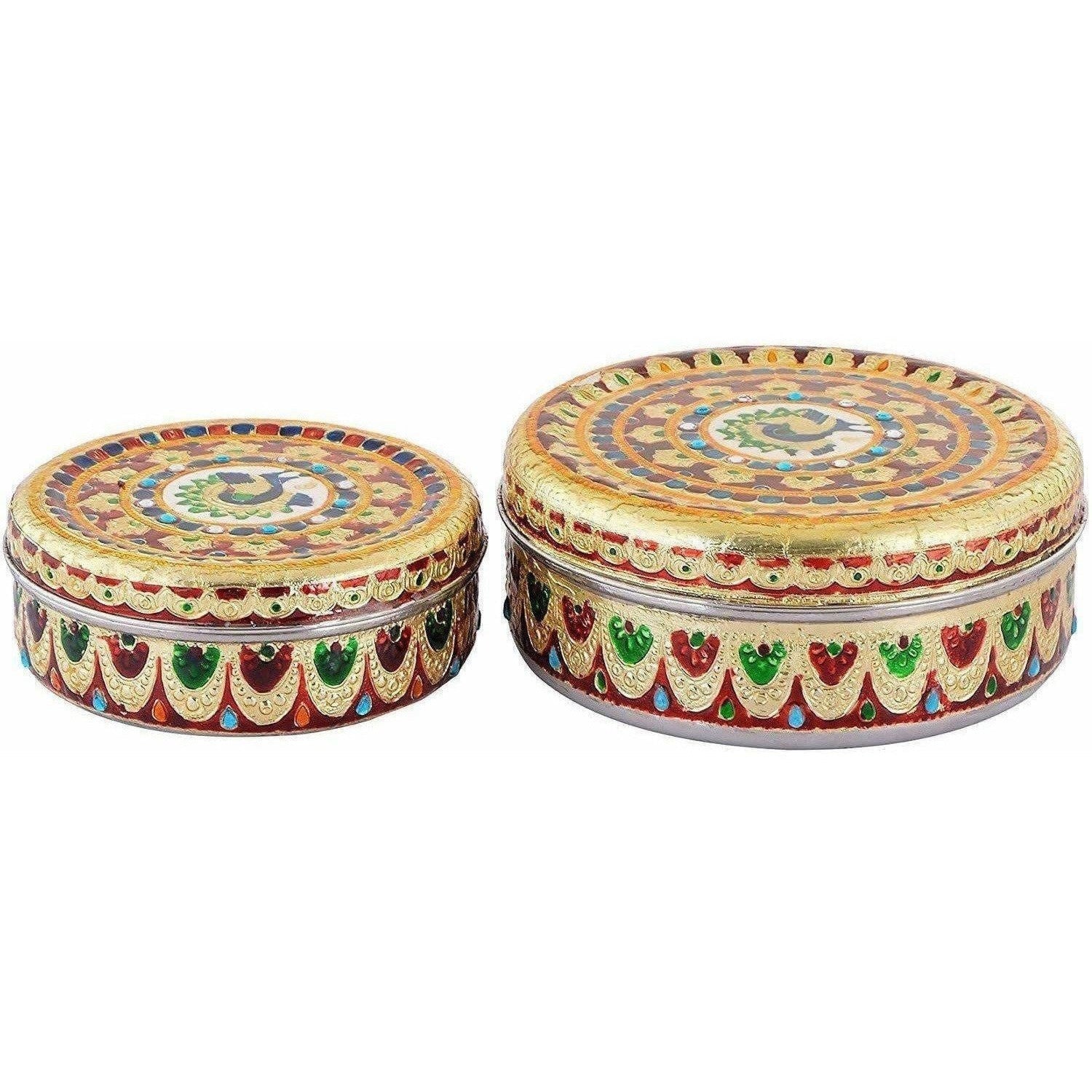 Handicraft Stainless Steel Multipurpose Storage Container , Steel Dry Fruit Box | Grocsy
