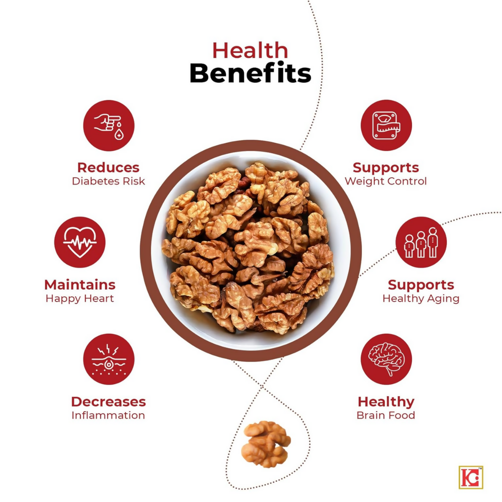 Go Crackers Kashmiri Brown Halves Dried Walnuts Kernels Without Shell | Grocsy
