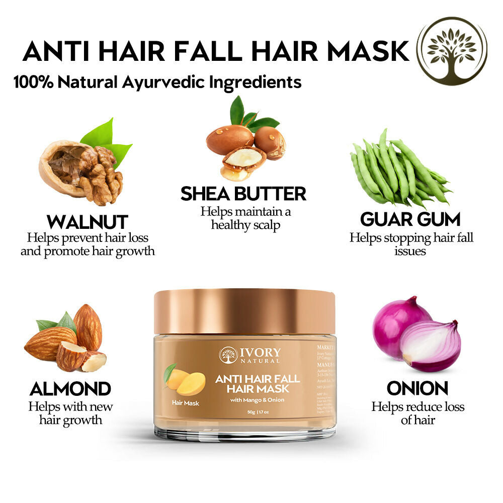 Ivory Natural Hair Fall Hair Mask - Loss Of Hair Control For Both Men & Women | Grocsy