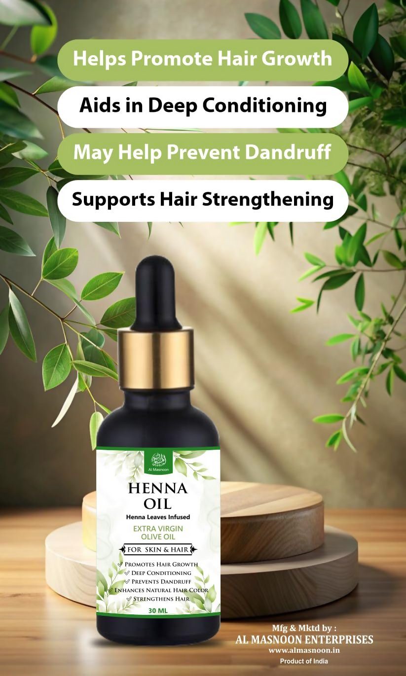 Al Masnoon Henna Oil Henna Leaves Infused In Olive Oil | Grocsy