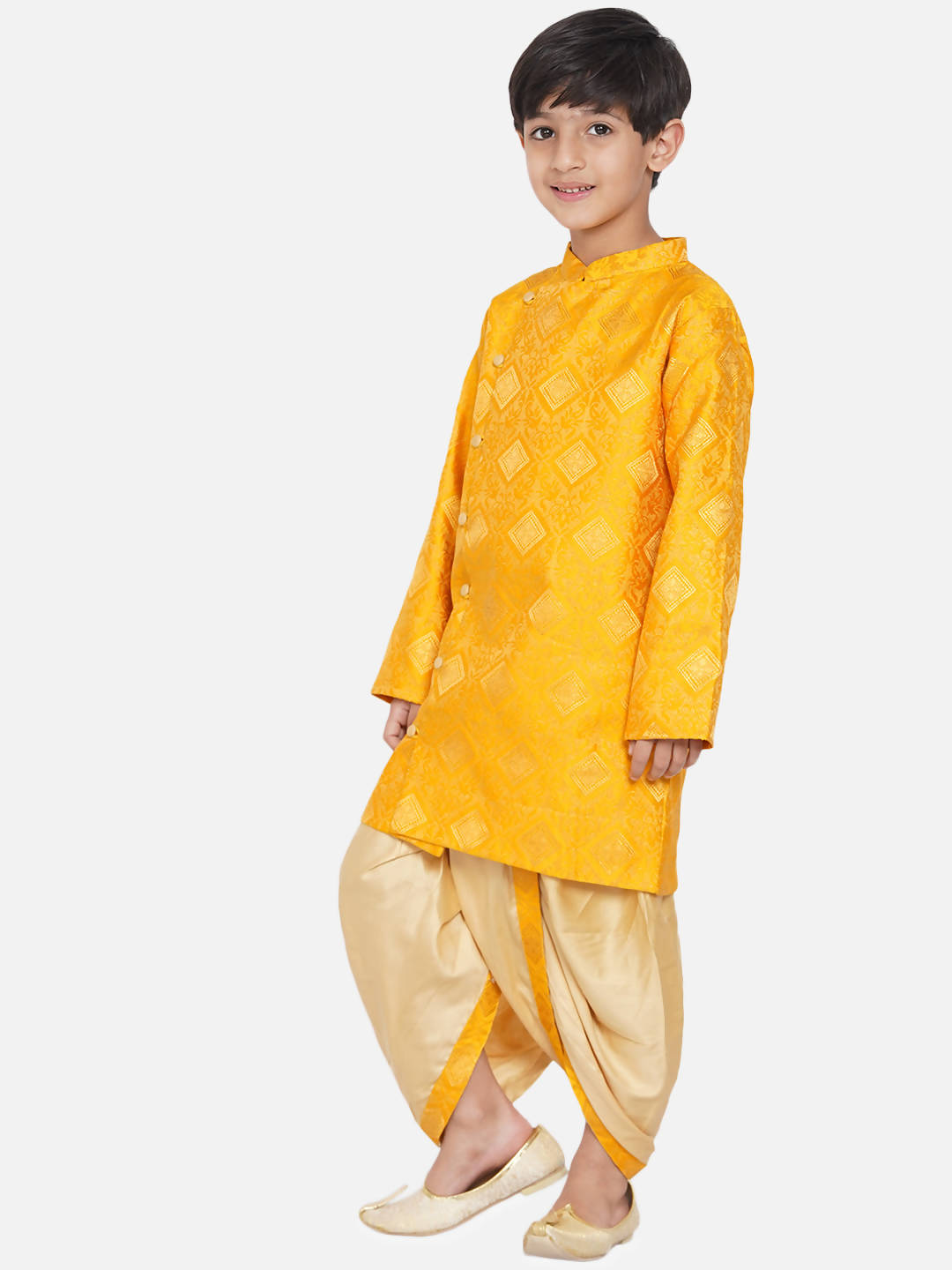 Little Bansi Boys Angrakha Kurta with Dhoti Royal yellow | Grocsy