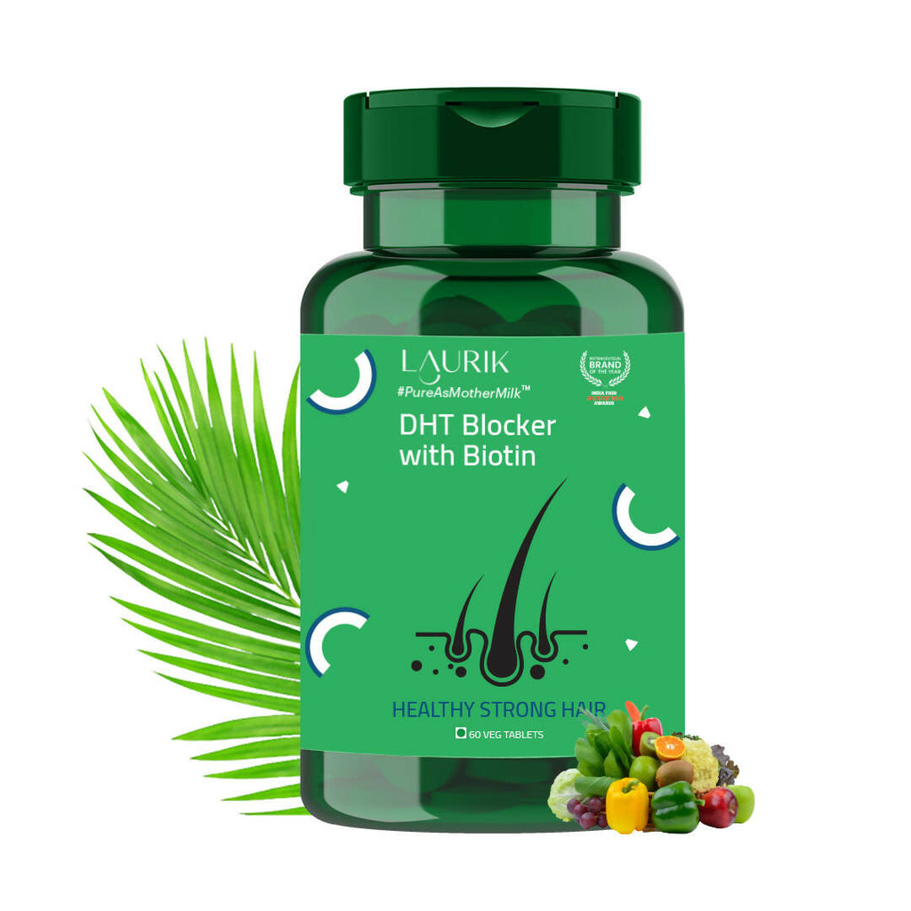 Laurik DHT Blocker Tablets With Ingredient Biotin, Helps Reduce Hair Fall, Stimulates Hair Growth | Grocsy