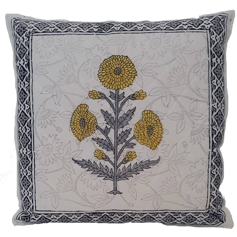The Decor Nook Yellow Sunflower Print Cushion Cover | Grocsy