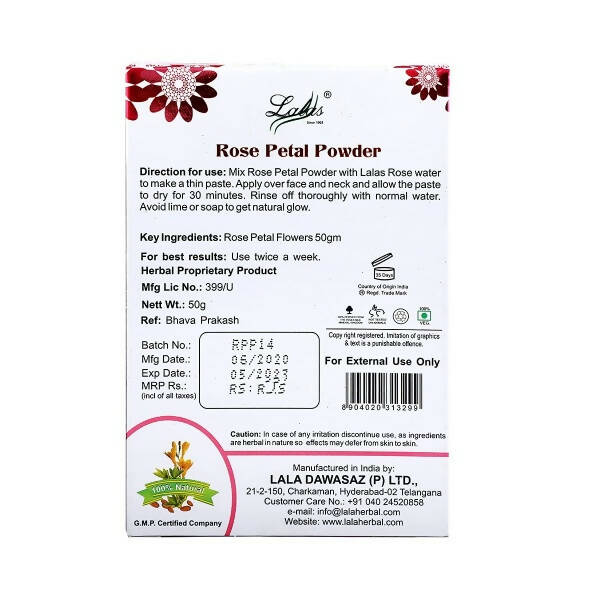 Lalas Rose Petal Powder | Grocsy