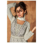 Anaita White Georgette Readymade Anarkali Suit with Sequence Work | Grocsy