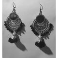 MS Fashion India Beautiful Chandbali Earring With Black Beads And Mirror | Grocsy