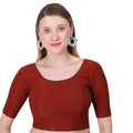 Vamika Cotton Lycra Stretchable Fabric Brown Stretchable Blouse | Grocsy