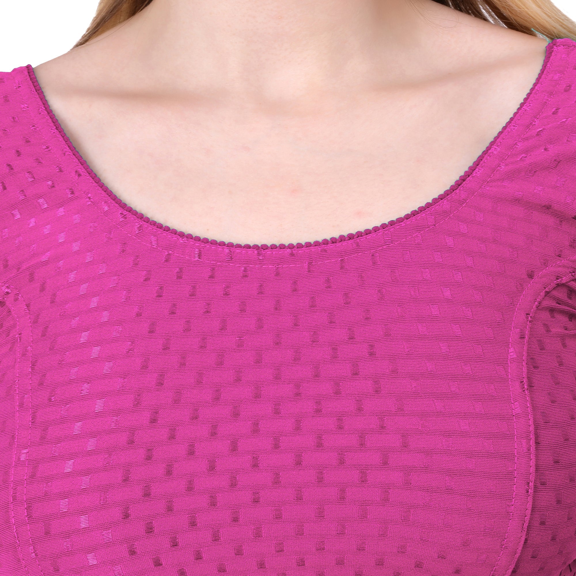 Vamika Cotton Lycra Stretchable Fabric Baby Pink Stretchable Blouse | Grocsy