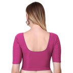 Vamika Cotton Lycra Stretchable Fabric Baby Pink Stretchable Blouse | Grocsy