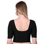 Vamika Cotton Lycra Stretchable Fabric Black Stretchable Blouse | Grocsy
