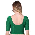 Vamika Cotton Lycra Stretchable Fabric Green Stretchable Blouse | Grocsy
