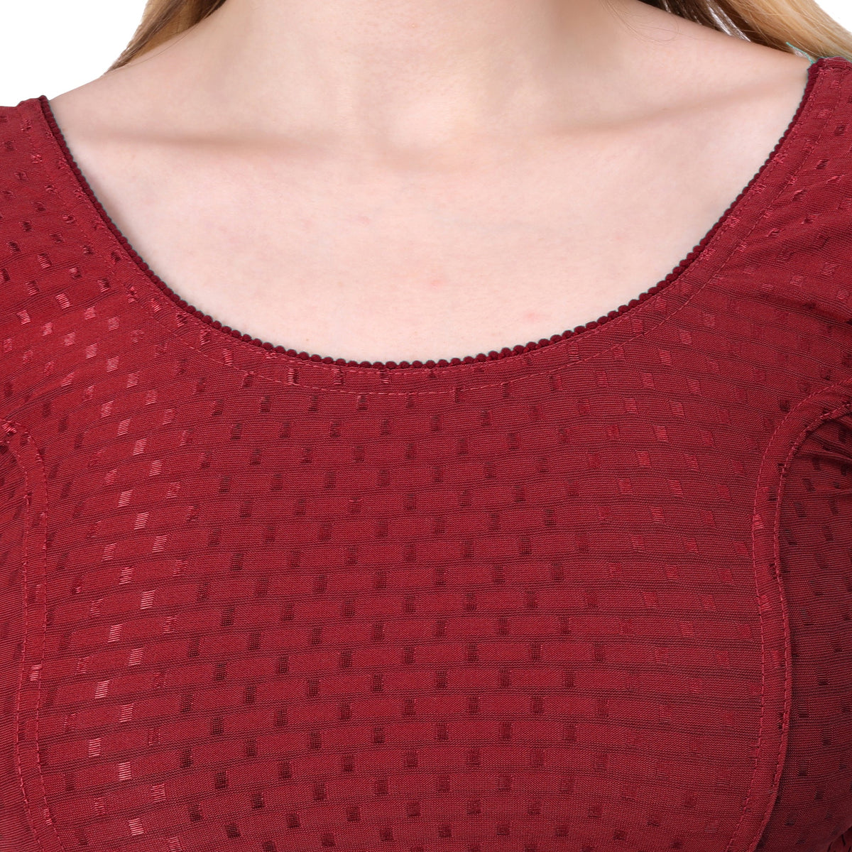 Vamika Cotton Lycra Stretchable Fabric Maroon Stretchable Blouse | Grocsy