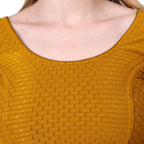 Vamika Cotton Lycra Stretchable Fabric Mustard Stretchable Blouse | Grocsy