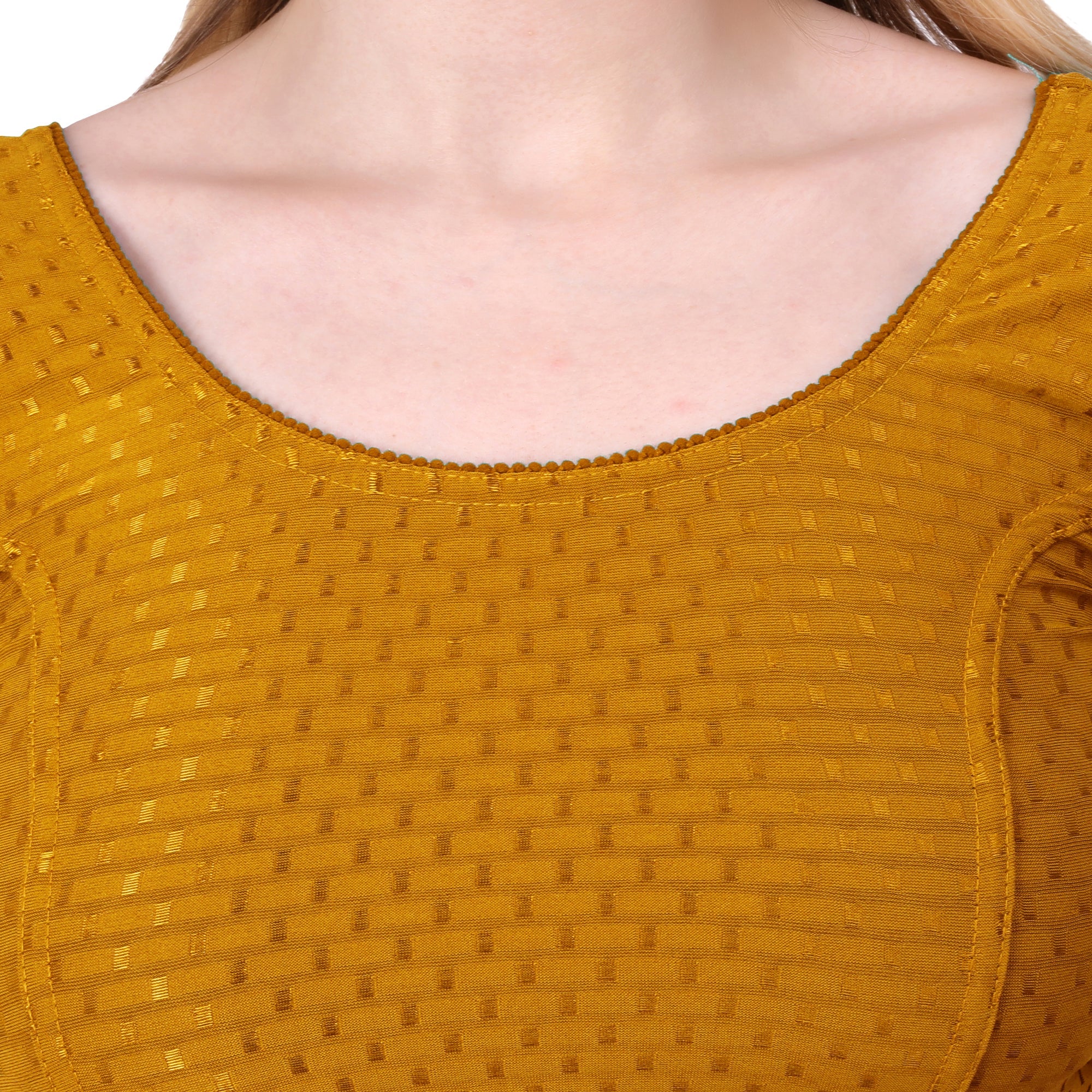 Vamika Cotton Lycra Stretchable Fabric Mustard Stretchable Blouse | Grocsy