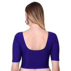 Vamika Cotton Lycra Stretchable Fabric Navy Stretchable Blouse | Grocsy