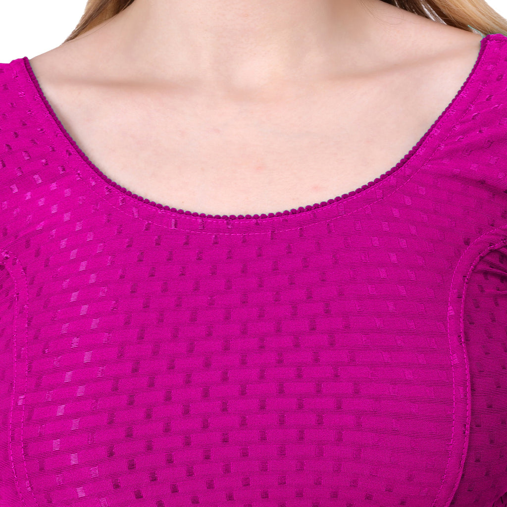 Vamika Cotton Lycra Stretchable Fabric Pink Stretchable Blouse | Grocsy
