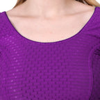 Vamika Cotton Lycra Stretchable Fabric Purple Stretchable Blouse | Grocsy
