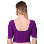 Vamika Cotton Lycra Stretchable Fabric Purple Stretchable Blouse | Grocsy